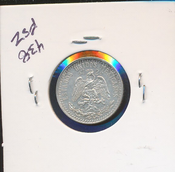 MEXICO - 20 centavos - 1920 SILVER - TONING UNC. - #2751
