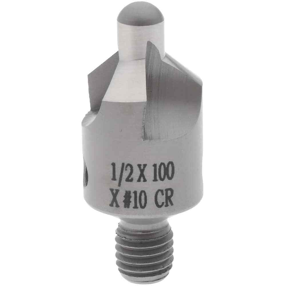 Adjustable Stop Countersink: 1/4-28 Threaded Shank, #10 Pilot Diam, 3 Flute