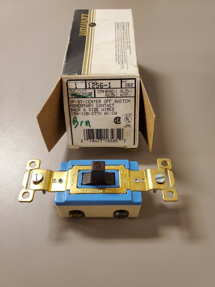 NOS Leviton 5224 Two Brown Single Pole Switches