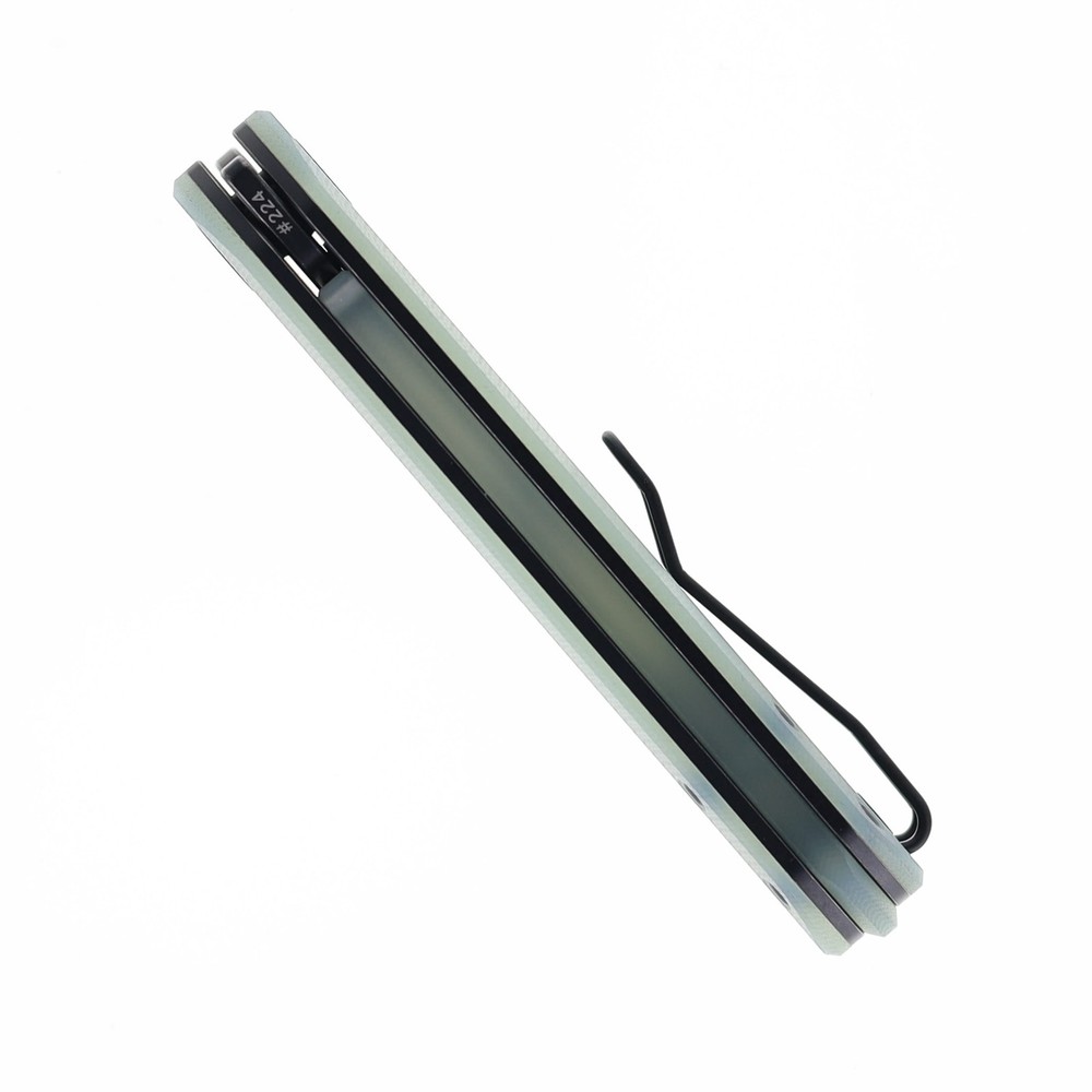 Vero Engineering Avid 2 Folding Knife Jade Ti Handle S45VN Cleaver Plain Edge