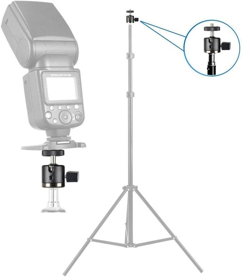 Versatile 360° Camera Mount Adapter – Mini Ball Head with Removable Hot Shoe