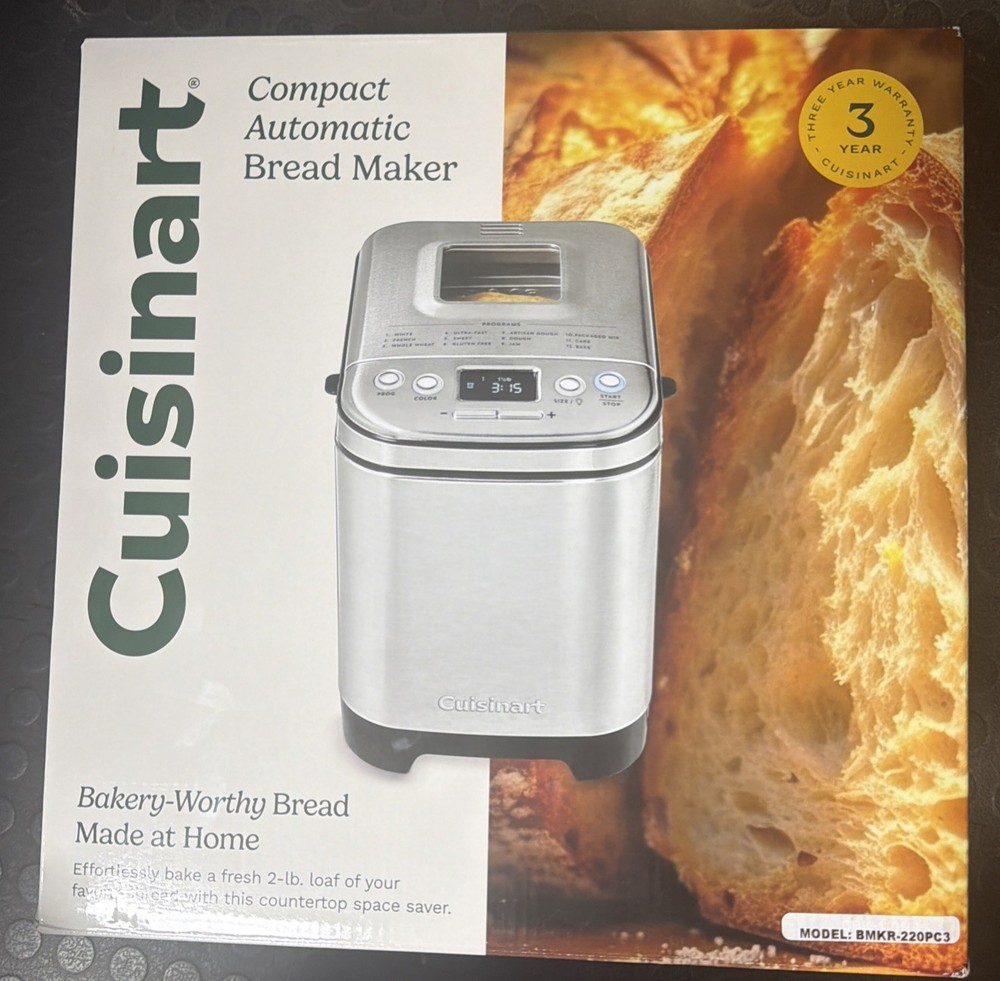 Cuisinart Compact Automatic Bread Maker Machine, Stainless, NEW