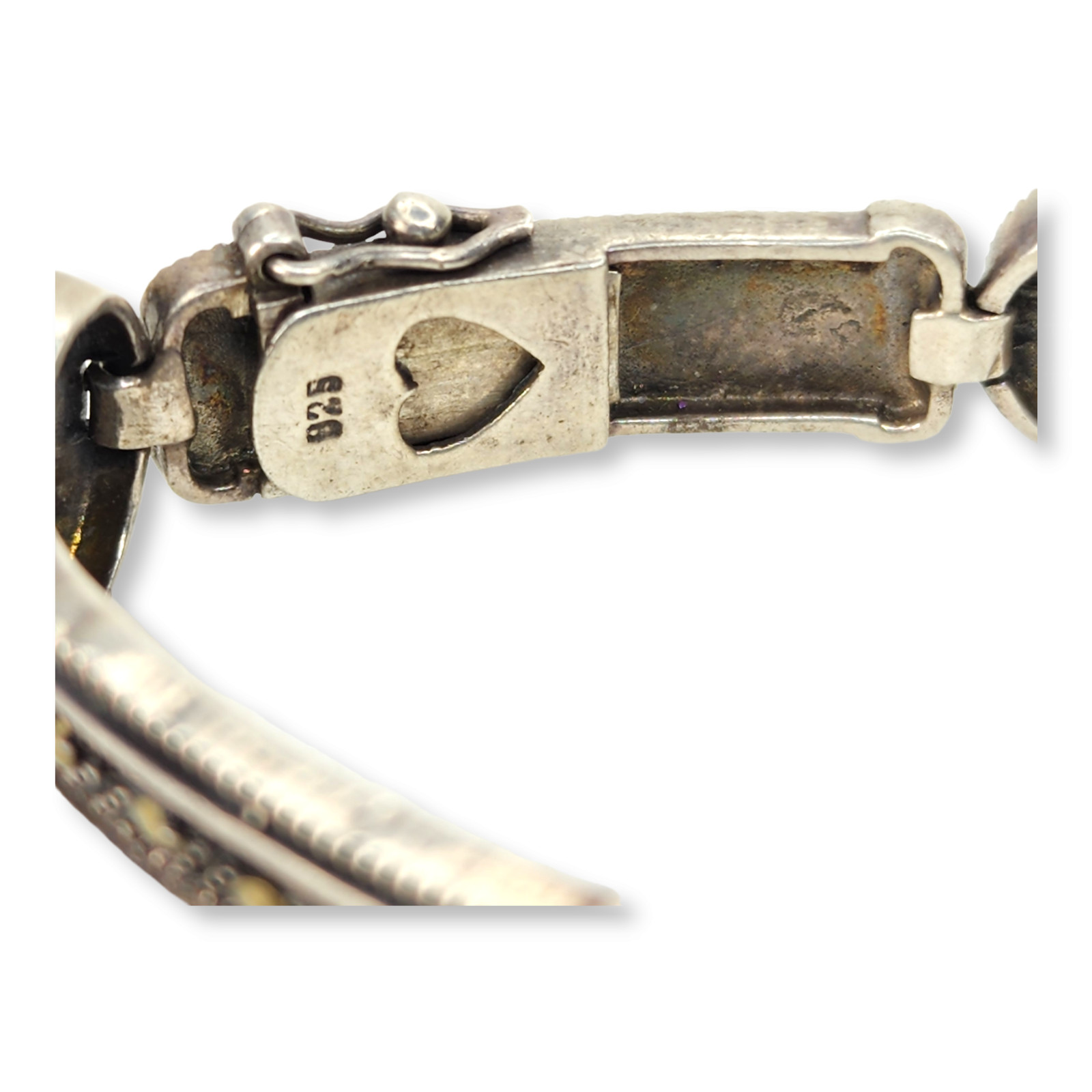 Vintage Sterling Silver 925 Marcasite and Black Onyx Link Bracelet 7.5 Inches