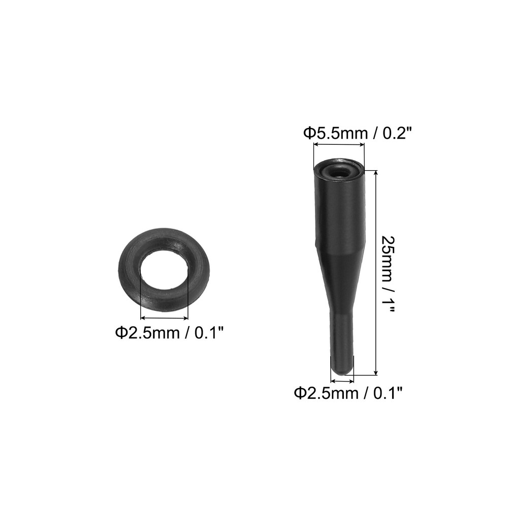 100Pcs 2BA Dart Shaft Rubber O-Rings with Applicator Tool, Black