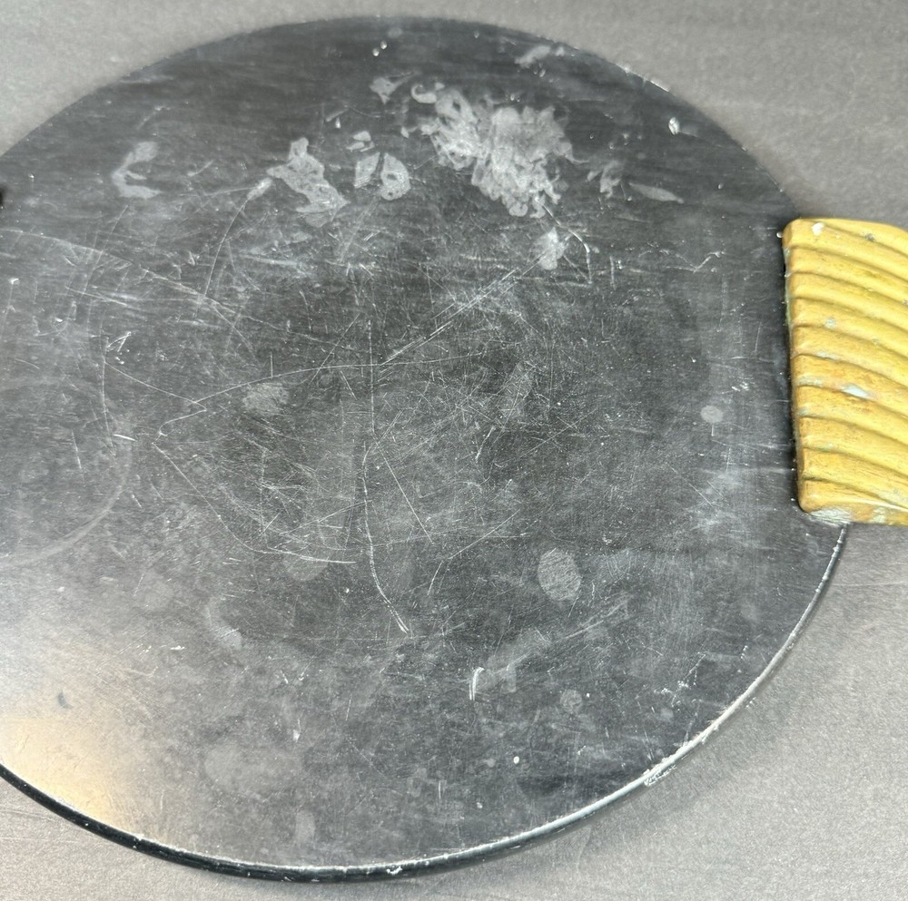 Decorative Round Marvel Tray With Brass Handles