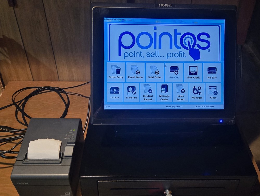 Touch Dynamic Pulse J1900 POS Windows 7, Card Reader, Lock Cash Drawer, Receipt