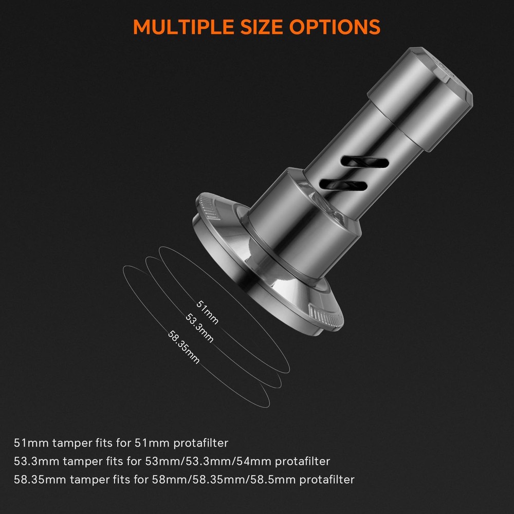 58mm Espresso Tamper with Sound Feedback - 4-Spring System for Consistent Tam...