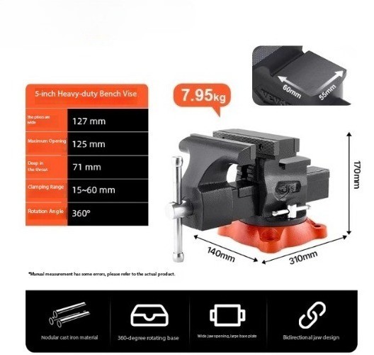 Heavy Duty Bench Vise Industrial Grade Bench Vise Bench Clamp Multi-Function