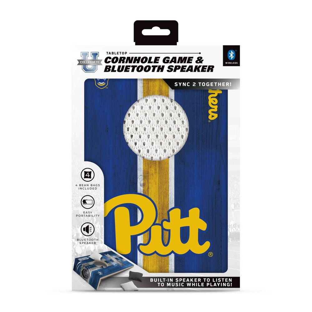 SOAR NCAA Tabletop Cornhole Game and Bluetooth Speaker, Pitt Panthers