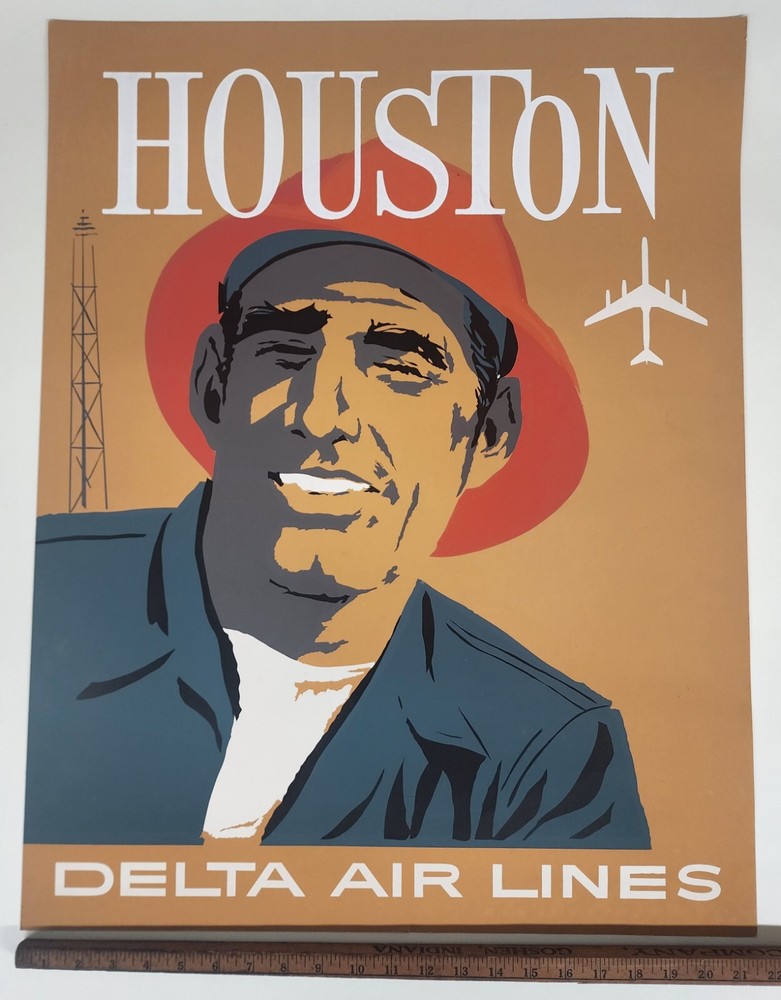 Houston DELTA Destinations ORIGINAL Poster - John Hardy