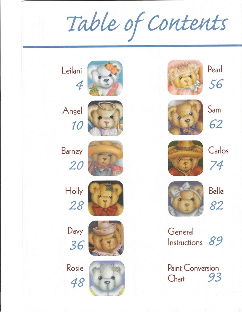 Treasured Teddies Debbie Cole Decorative Paint Pattern Book 10 Projects Bears