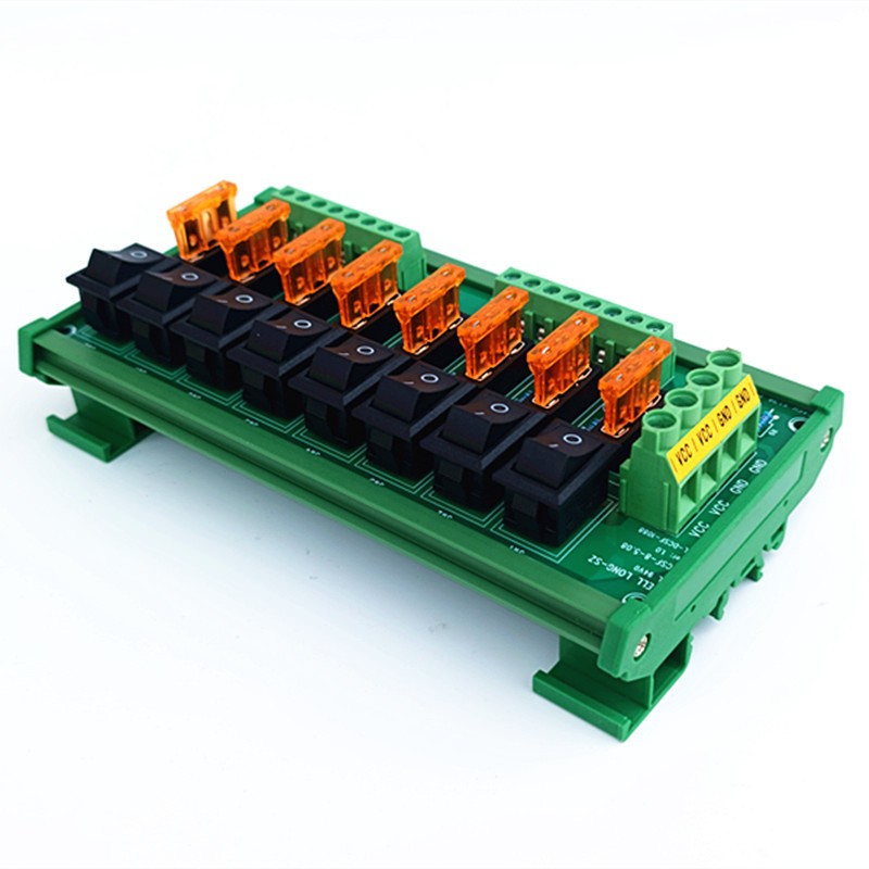 DIN Rail Mount 8 Position Switch Power Distribution Module Fuse Splitter Board