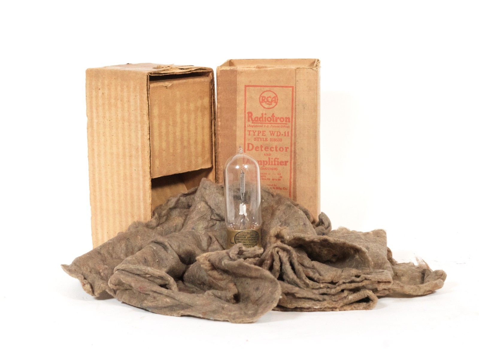 Mint, Working 1923 RCA Aeriola Sr. Radio w/Good Brass Base Tipped WD-11 In Box