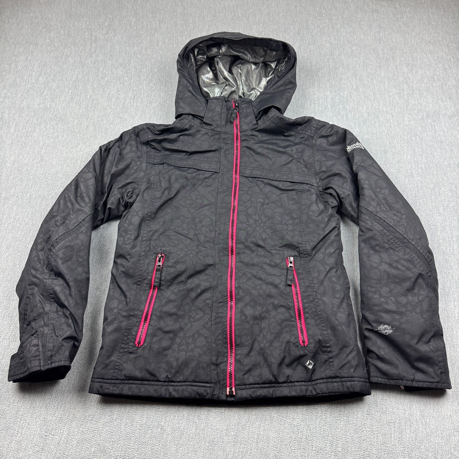 Columbia Jacket Youth Girls 14/16 Black Omni-Tech Titanium Hooded Full Zip Kids