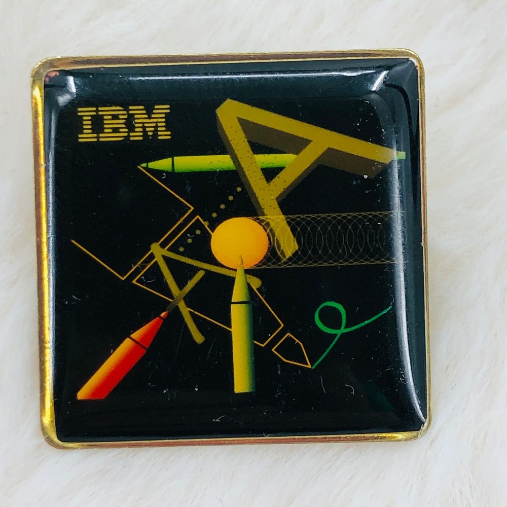 Vtg IBM Computers Editing Software Advertising Lapel Pin