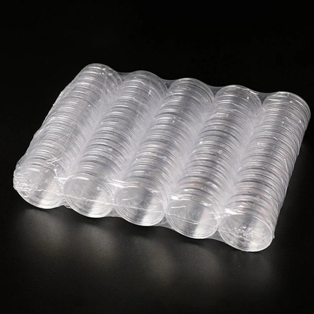 100X 19mm Coin Holders Capsules Clear Round Storage Direct for US Penny 1 cent