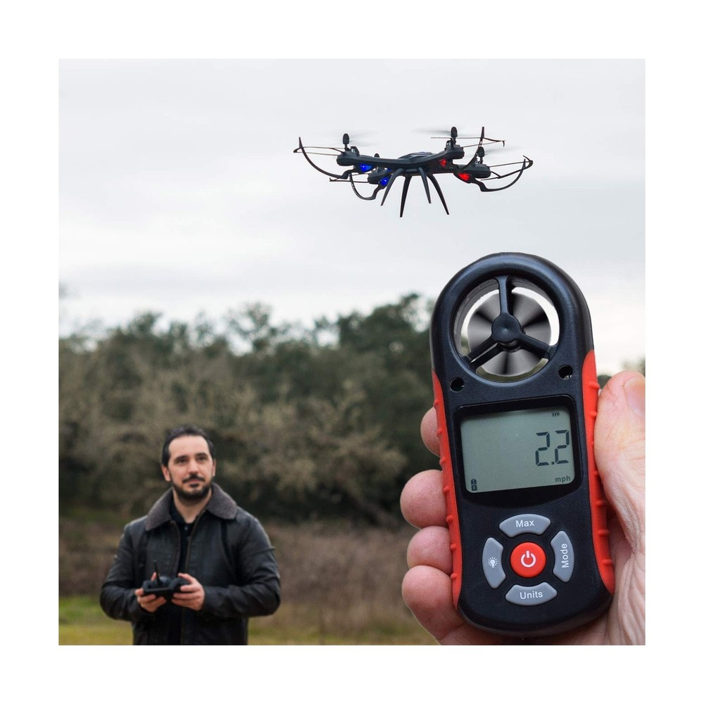 Anemometer ennoLogic eA990R - 8 Parameters: Wind Speed, Wind Chill, Air Tempe...