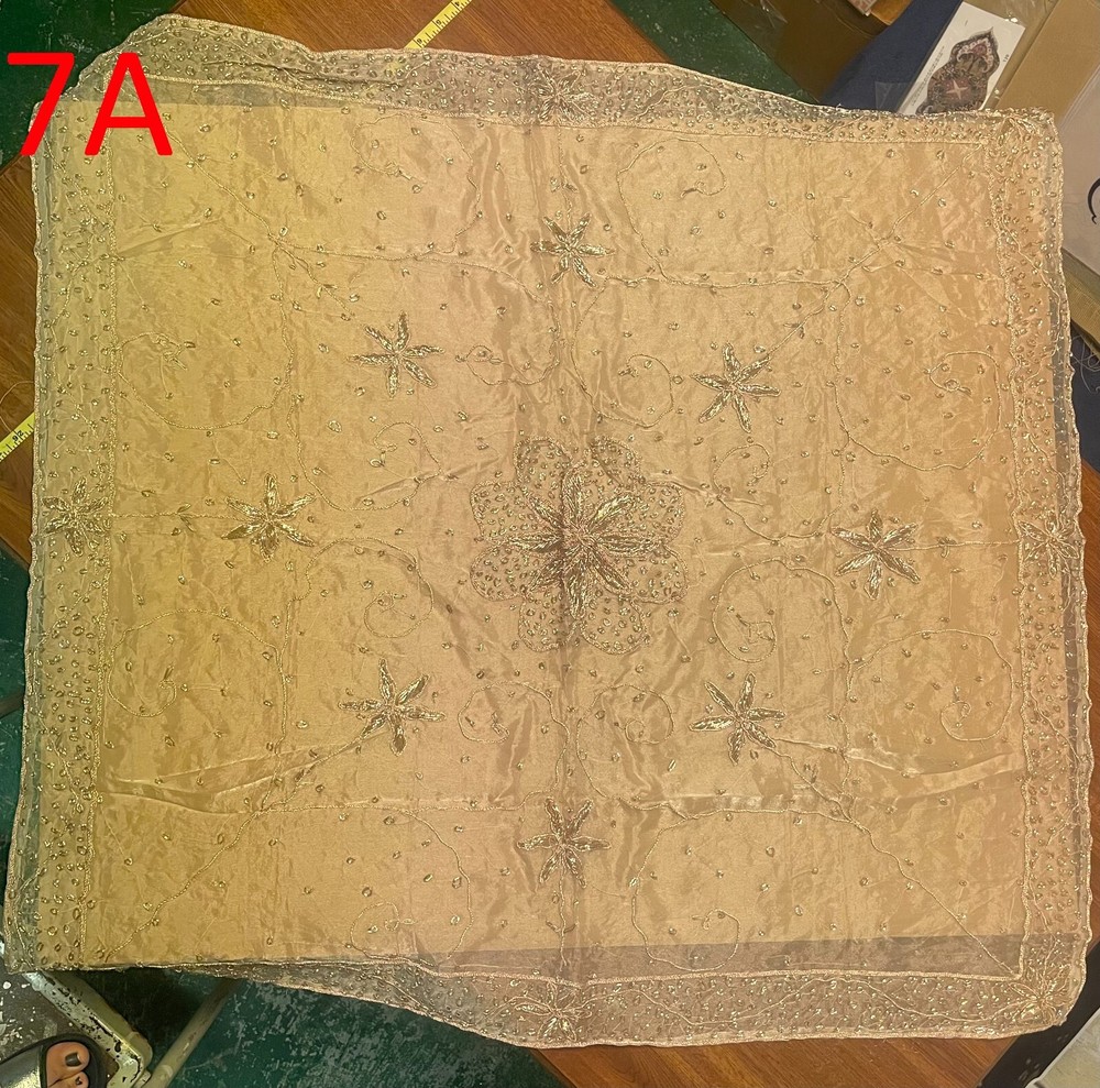 Embroidered Sheer Table Topper Runner, various sizes, shapes & colors