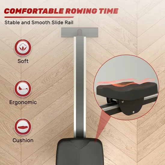 15-Level Adjustable Resistance Magnetic Rowing Machine LCD Display