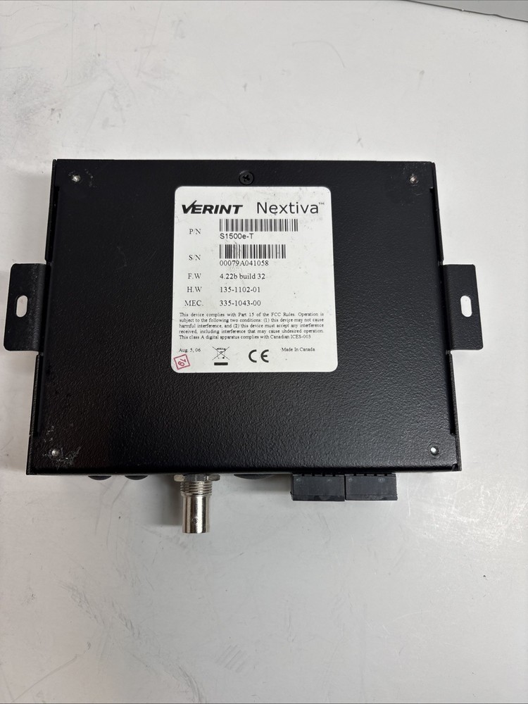 SMARTSIGHT S1500E-T ETHERNET VIDEO SERVER ENCODER TRANSMITTER w/1 ANALOG INPUT