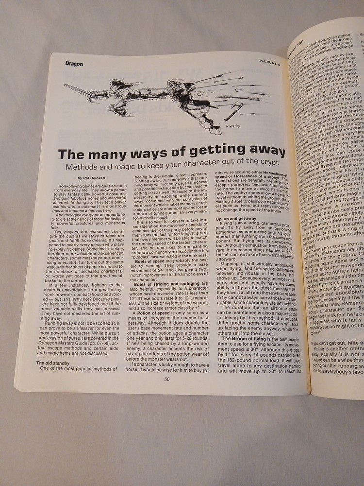 Vintage Dungeons And Dragons Dragon Magazine #55 Missing Insert Module