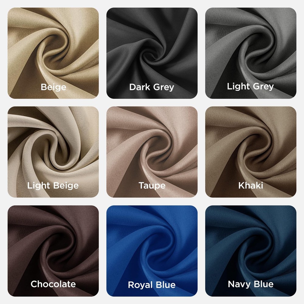 Light Beige 70x95 Blackout Curtains 100 Polyester Energy Saving Noise Reducing
