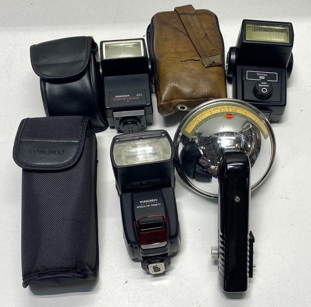 Lot of 15 Assorted Camera Flashes