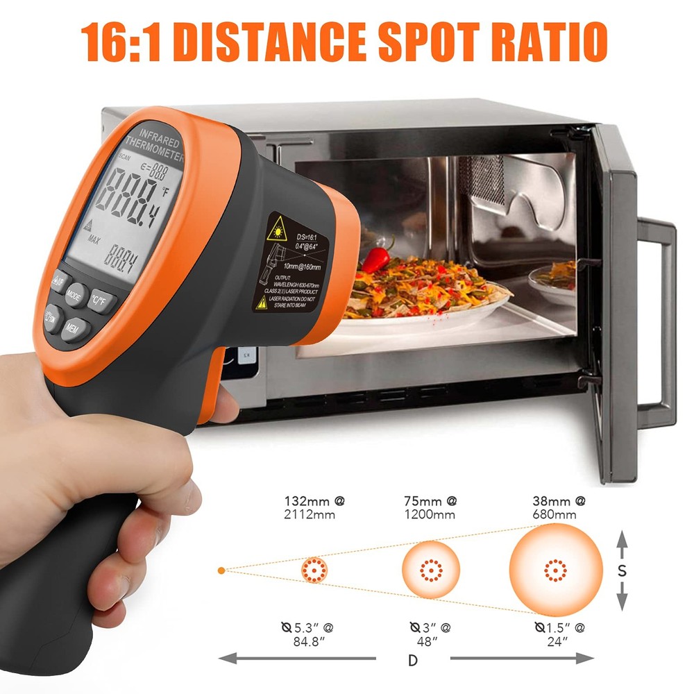 Infrared Thermometer Gun - BTMETER 985C Non large, IR