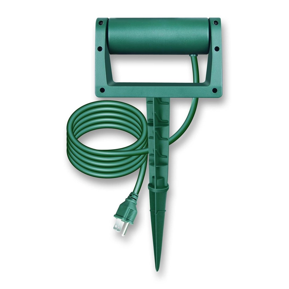 Outdoor Power Stake, 3 Grounded Outlets with 90º Rotating Function and Safe