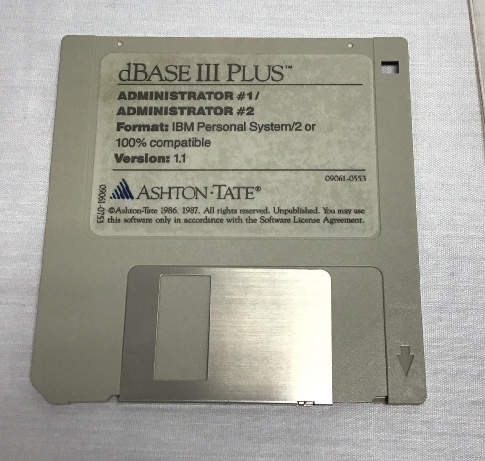 Ashton-Tate dBASE III Plus Data Management Software Ver 1.1