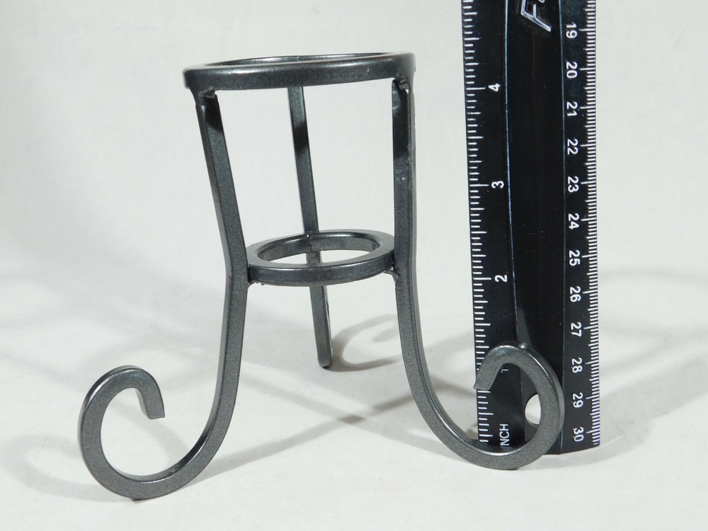 Sphere Display Stand Scroll Design Dark Silver Medium Size