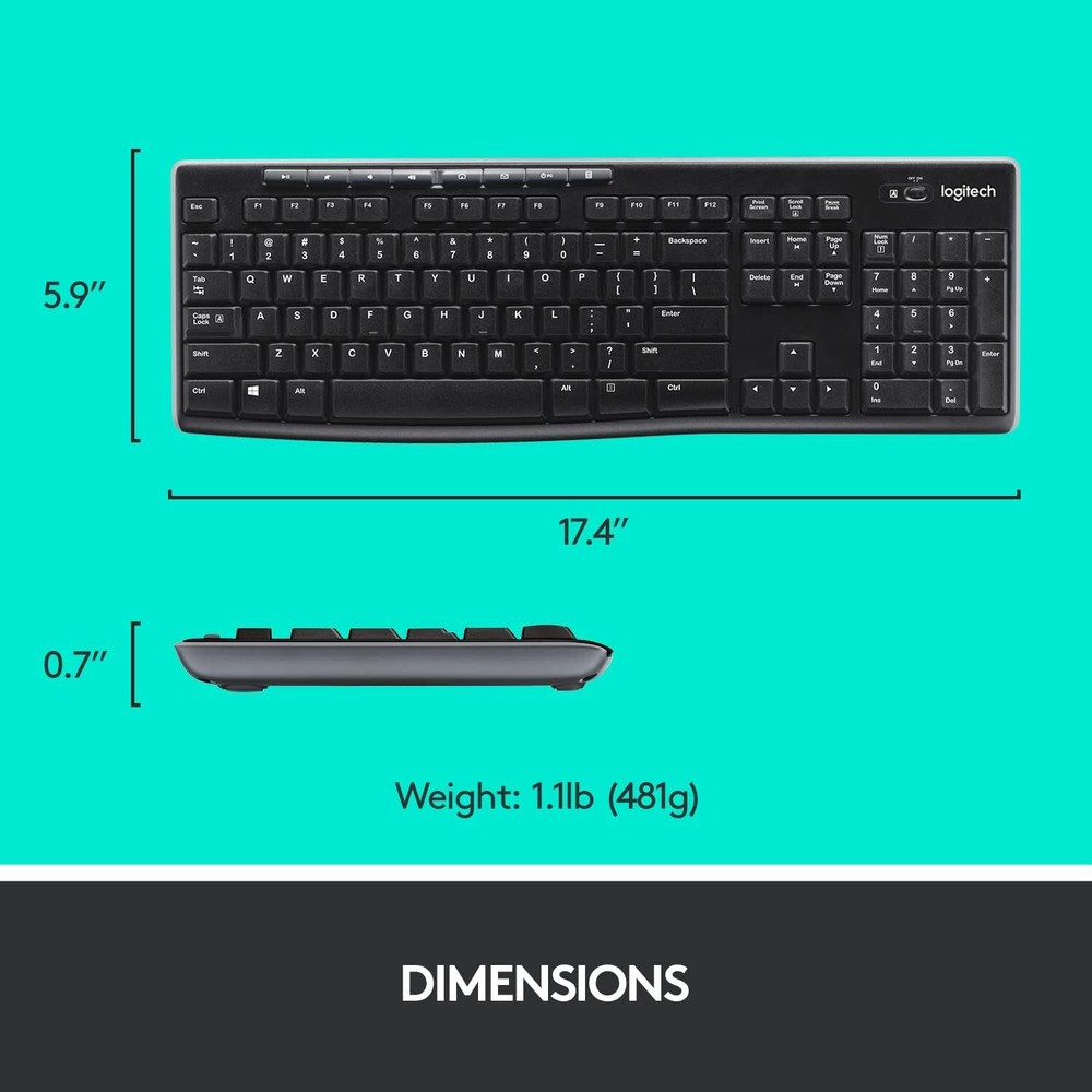 Logitech MK270 Wireless Keyboard and Mouse Combo (920-004536)
