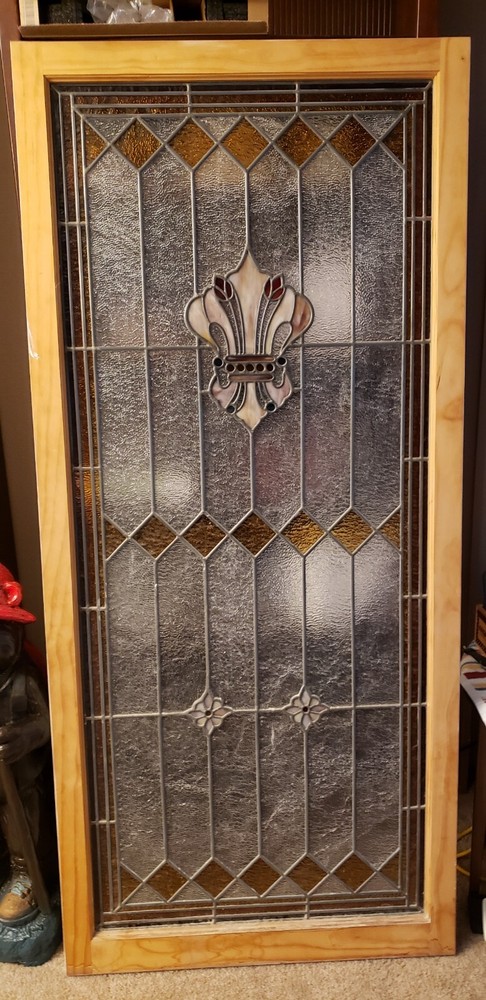 1905 large antique stained glass window