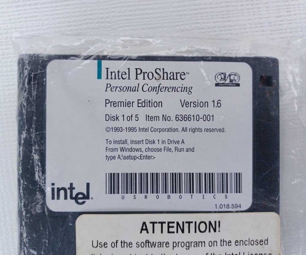 Intel ProShare Personal Conferencing Premier Edition Software 5 Disks New