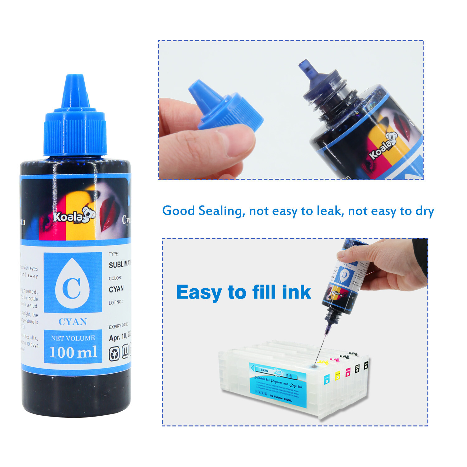 600ML Koala Sublimation Ink for Epson 2720 2760 2800 2803 2850 4800 15000 ecotan