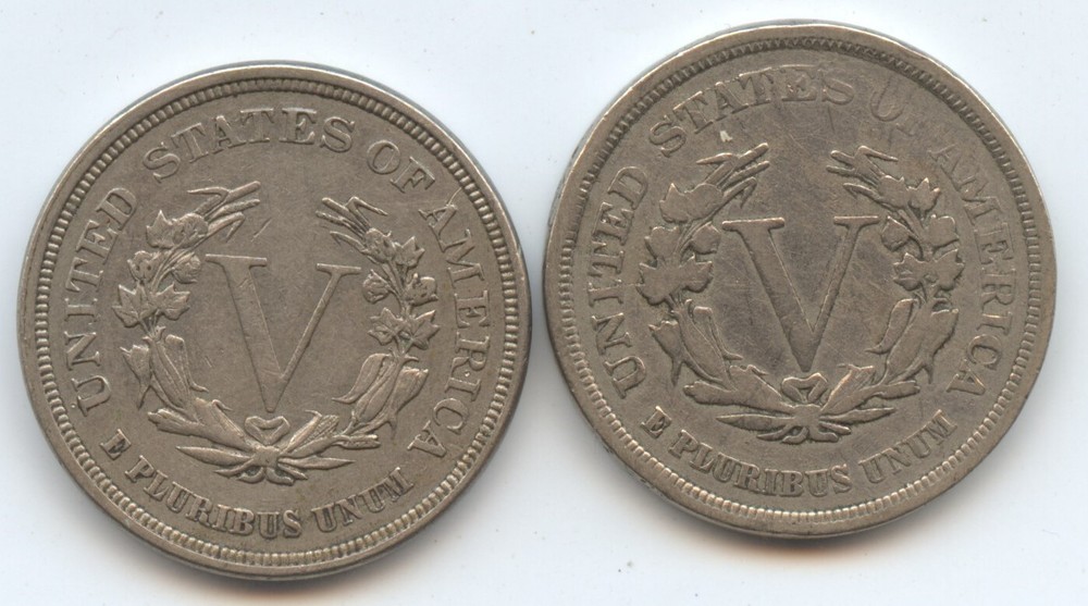 Error 1883 No Cents (#6617) One with Obv. Planchet Issues & One Weakly Struck.