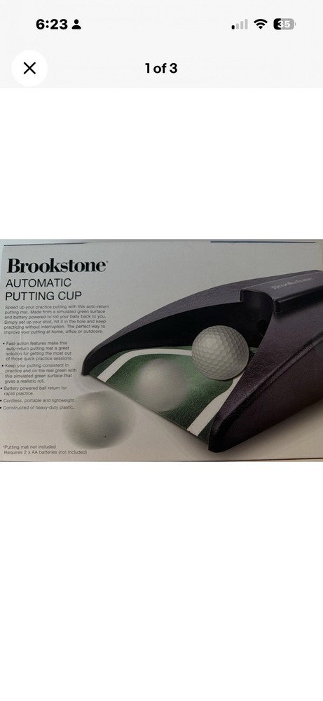 Brookstone Automatic Golf Putting Cup - Automatic Ball Return - Brand New