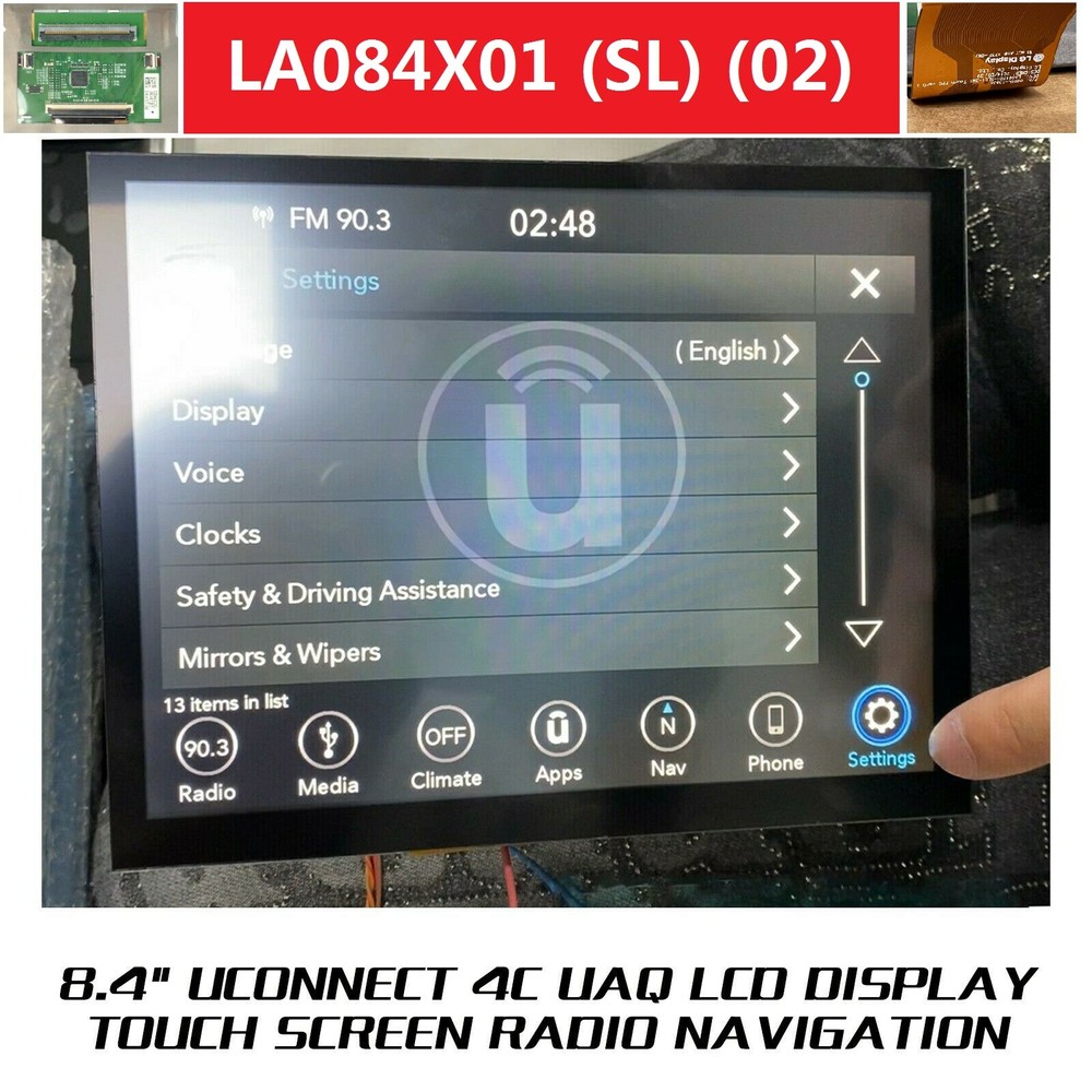 8.4" Uconnect 4C UAQ Replacement 17-22 LCD Display Touch Screen Radio Navigation