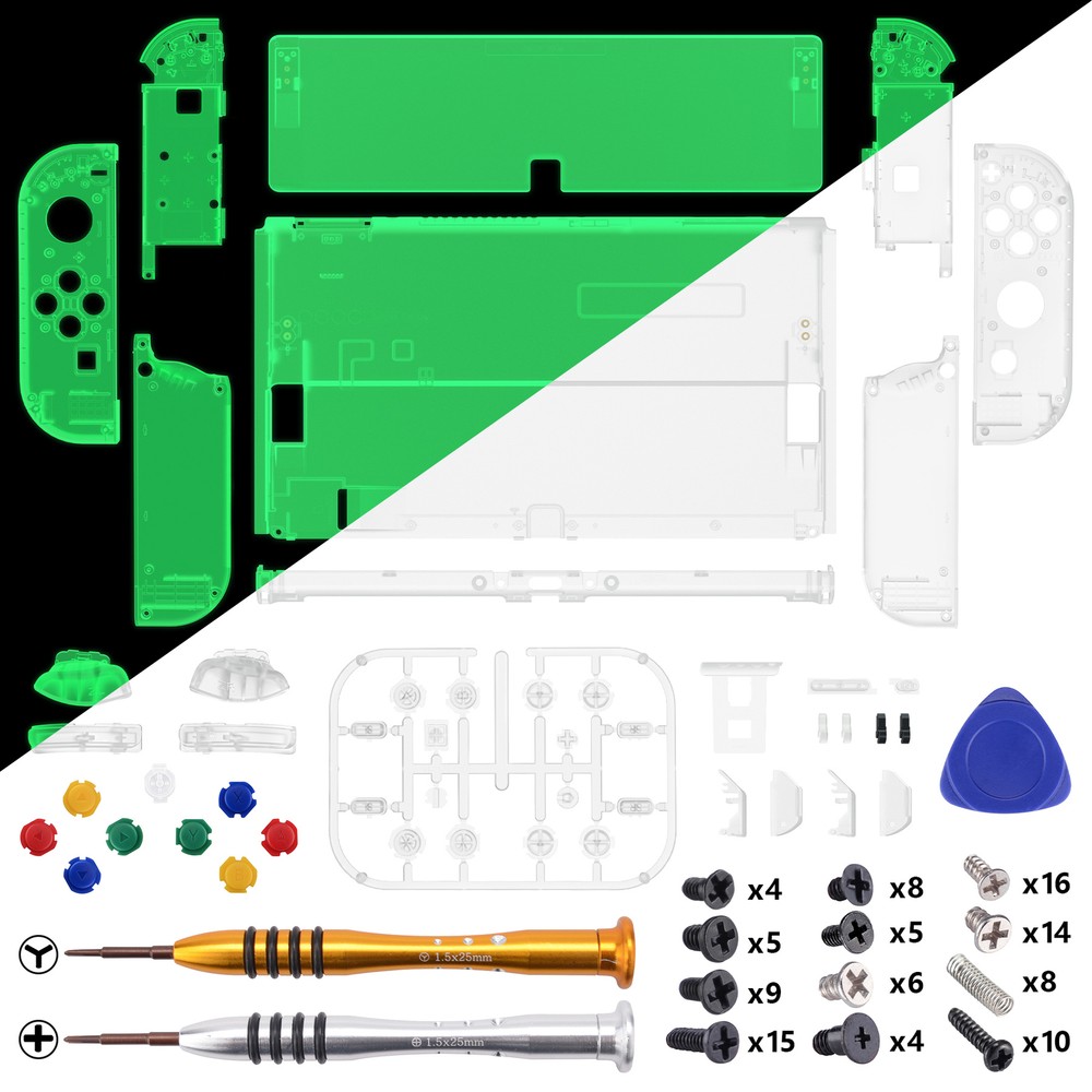 Replacement Full Shell Housing Joy con Buttons Clear for Nintendo Switch OLED