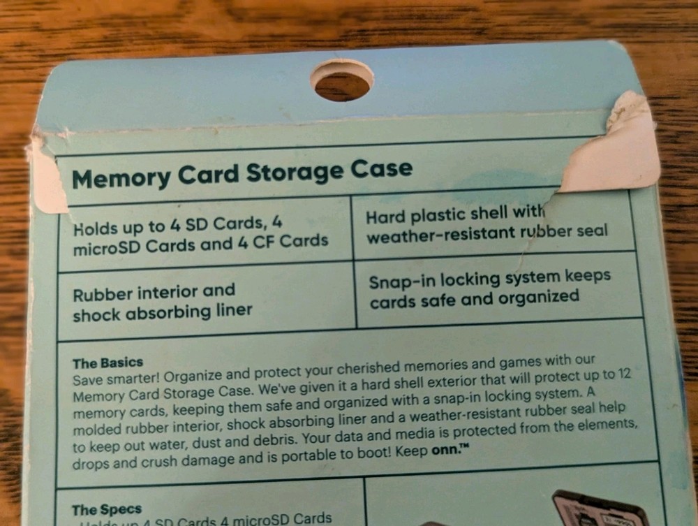 Onn Memory Card Storage Case