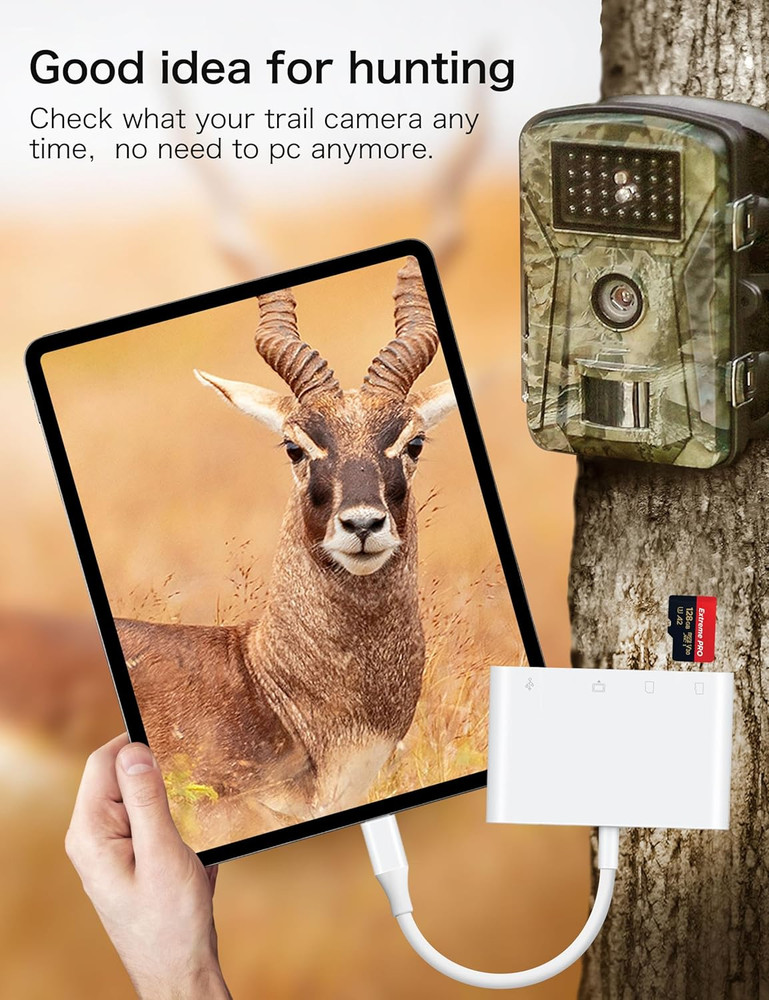 USB C SD Card Reader, 4 in 1 USB-C to SD Memory Card Adapter with Compactflash/