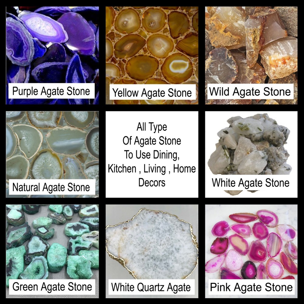 Agate Table Top Natural stones Work Handmade Decor