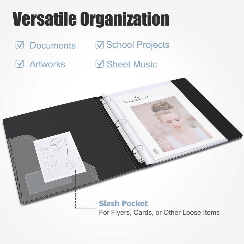 80-Pocket Binder with Plastic Sleeves High-Capacity Document Organizer and Pr...