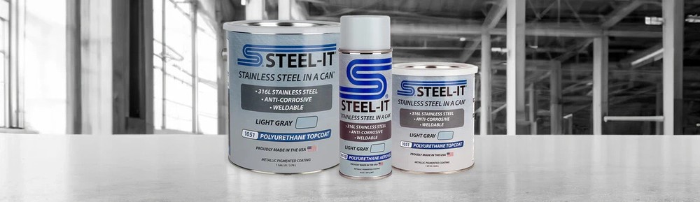 STEEL-IT 1051B Polyurethane Protective Spray 14oz Can - Light Gray - 2 Pack