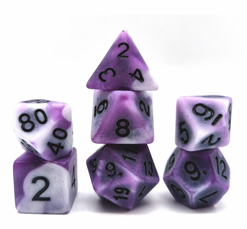 Cloudy Purple Dice Set | Poly RPG DnD Dungeons Dragons AD&D Pathfinder d20 B