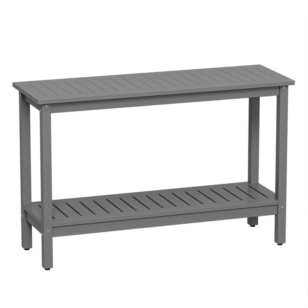 48'' Console Table Entryway Sofa Side Table w/ 2 Storage Shelves Organizer Gray