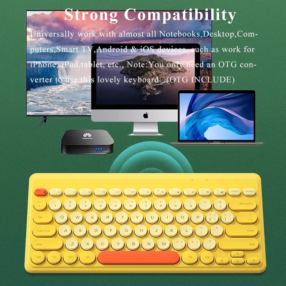 Compact Keyboard MouseCombo,JieruiDeng 79-Key Retro Mini Cute Compu... Fast Ship