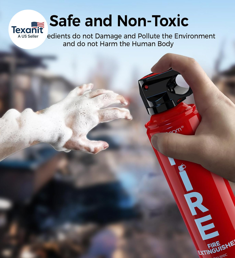 2-Pack Fire Extinguisher for Home, Kitchen, Car, and Grill with Mounting Bracket