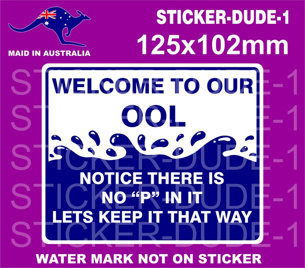 FUNNY POOL SIGN STICKER