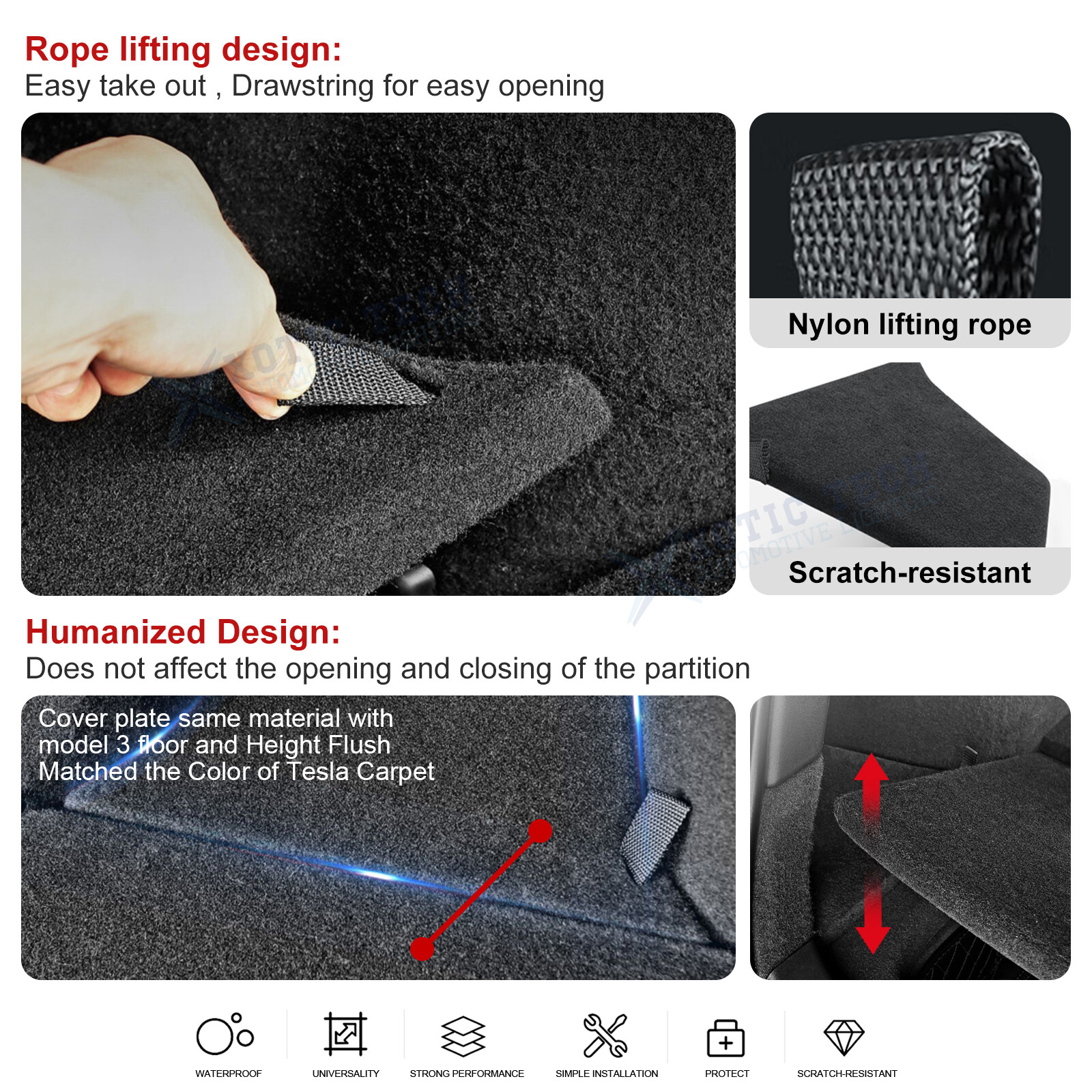 Set of 2 Trunk Side Box Storage Grocery Bin Cover Holder Fit Tesla Model Y 2022+